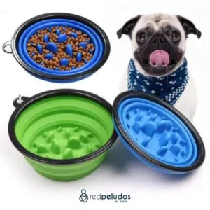 Plato Plegable Antiansiedad para Perros – Comedero Lento Tipo Laberinto