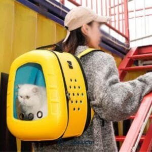 Mochila Transportadora para Mascotas Estilo Espacial – Transparente, Ventilada y Portátil