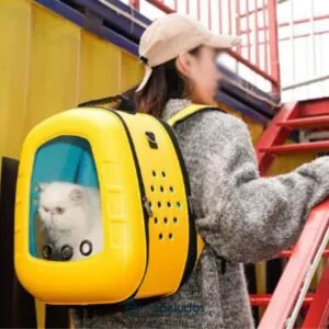 Mochila Transportadora para Mascotas Estilo Espacial – Transparente, Ventilada y Portátil