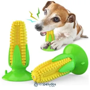 Juguete Forma Mazorca con Ventosa y Pito – Limpieza Dental Interactivo para Perros